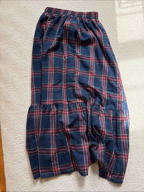 Cupshe Dresses & Skirts - Cupshe Navy Plaid Tiered Skirt with Red Stripes
